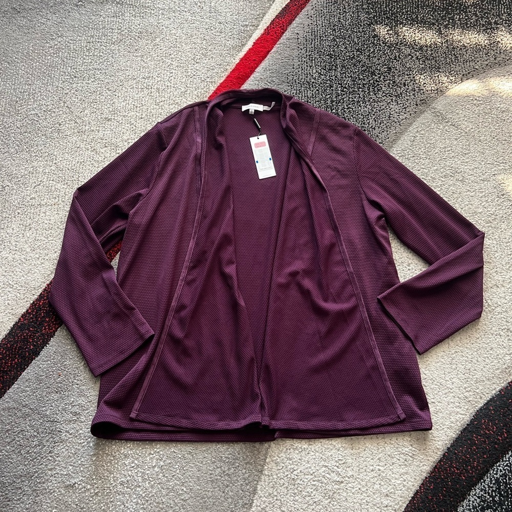 Calvin Klein Plum Purple Open Front Cardigan